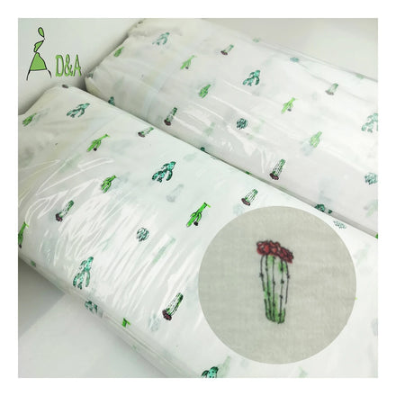Wholesale 100% Crepe Cotton Fabric Lightweight Desert & Cactus Plant Prints for Boys' Clothing Crafts Bags Covers Toys