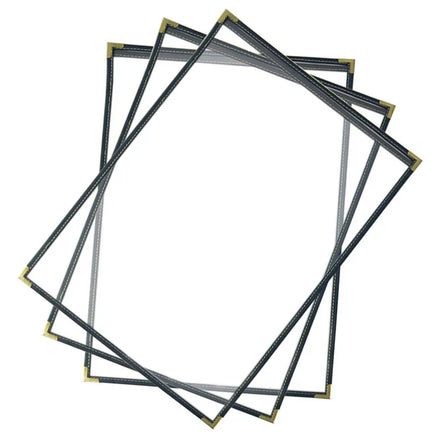 8.5 X 14 Inch Menu Covers Transparent Restaurant Menu Holder Book Menu Folder Sleeves for Restaurant Bar Cafe Black