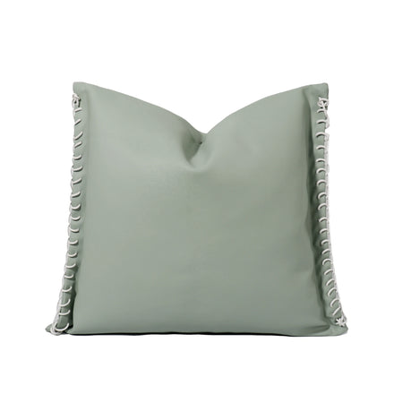 Tiff Home's Best Selling Custom Green Leather 45*45cm Cushion Cover Fresh Style with Removable Cover for Pillows & Cushions