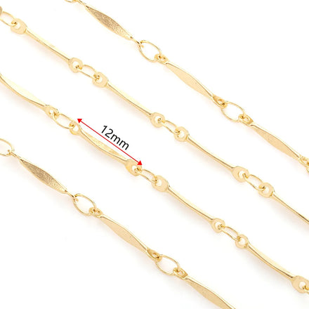 GP Trendy Stainless Steel 18K Gold PVD Plated dapped Bar twisted bar Chains permanent jewelry chains Bulk DIY Jewelry wholesale
