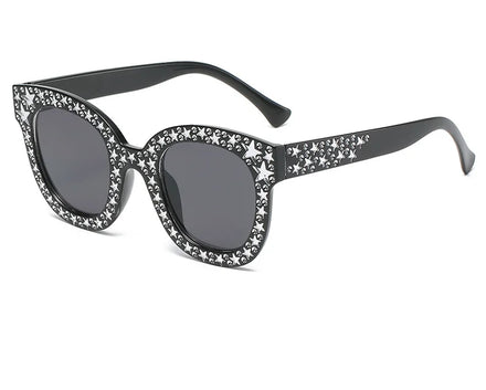 2024 New Fashion Wholesale Colorful Personalized Oversized Big Frame With Diamond Square Sunglasses