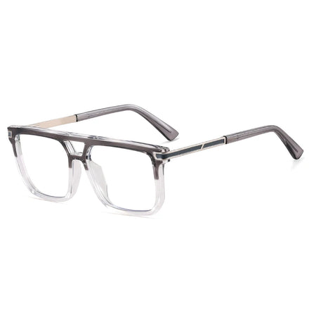 MS 93510 2024 New Fashionable Men Double Nose Bridge Glasses TR90+Metal Square Frame Optical Blue Light Blocker Custom