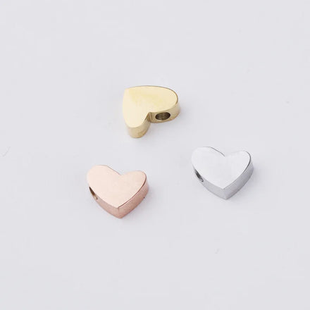 High Quality Stainless Steel Mirror Polished 5.9*6MM Hole Heart Jewelry Pendant Simple Personalized Love Gold Heart Charm