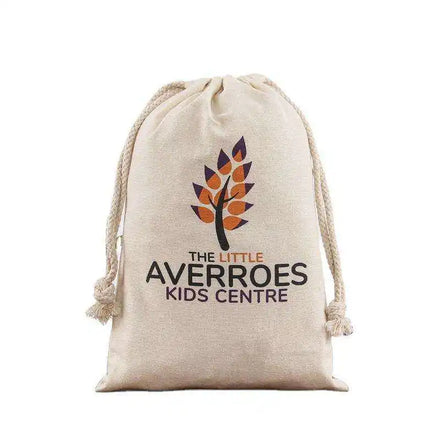 Small 20x24cm Eco-friendly Cotton Rope Handle Jewellery Bag with Letter Pattern