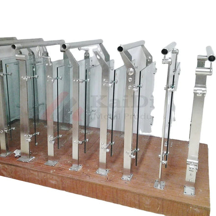 SS304 Tempered Glass Balustrade Post for Outdoor Stair Railing