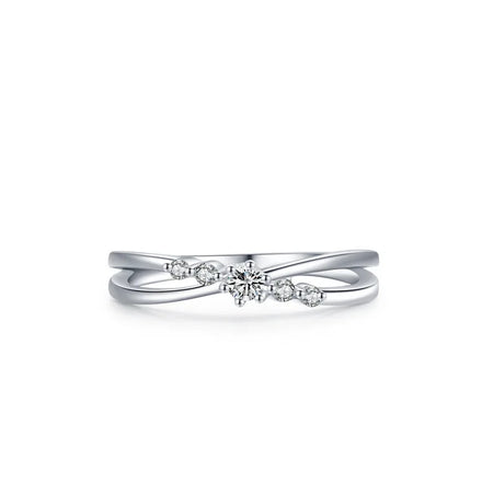 Hot Sale Wholesale Fashion Jewelry 925 Sterling Silver Double Layer Zircon Ring Fine Jewelry Engagement Wedding Ring for Women