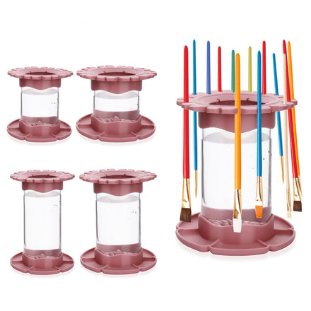 Xinyiart Paint Brush Cleaner Rinse Cup Silica Gel Holder Rectangle Detachable Install Art Brushes Washer Tool Acrylic