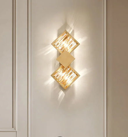 Hotel Lounge Nordic Light Living Room Bedroom Minimalist Stainless Steel Crystal Wall Lamp