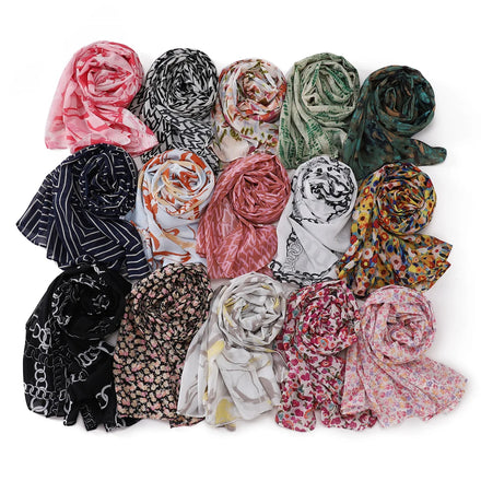 Hot Sell New Elegant Flower Print Chiffon Head Wrap Shawl Muslim Ladies Floral Pattern Long Large Chiffon Scarves 175*70cm Hijab