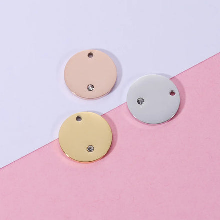 Factory Customization Personalized Mirror Polished New Pattern Stainless Steel Square Round Connector Bracelet Charms