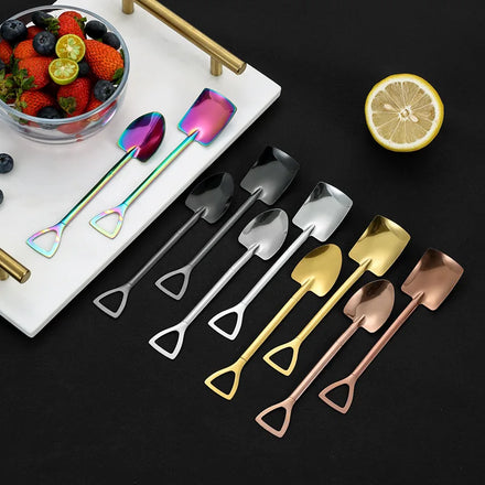 Hot Sale Stainless Steel Spoon Set Cake Ice Cream Spoon Color Customized Spoon Cake Shop Flatware