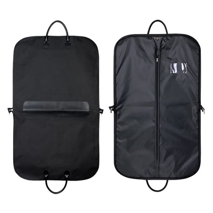 Ready to Ship #1582 2pcs Foldable Leather Handle Black Suit Cover Clothes Bags Dust Cover Garment Travel Storage Bag