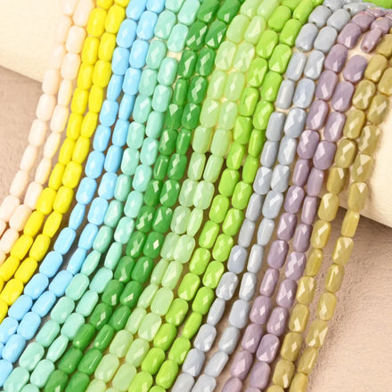 JC Crystal Rectangle Shapes 4*6mm 6*8mm Faceted String Crystal Beads for Jewelry Making Fancy Shape Diy Crystal Beads