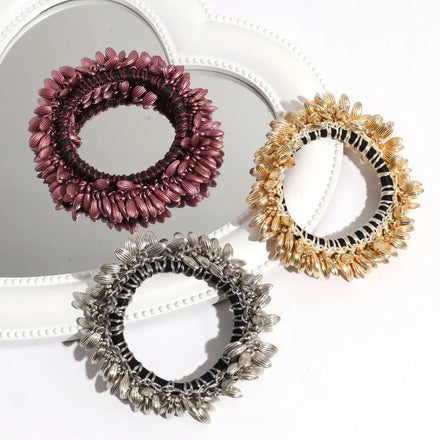New Fashion Wheat Ear Design Ponytail Holder Elastic Hairband Temperament Elegant Hair Tie for Women Girls