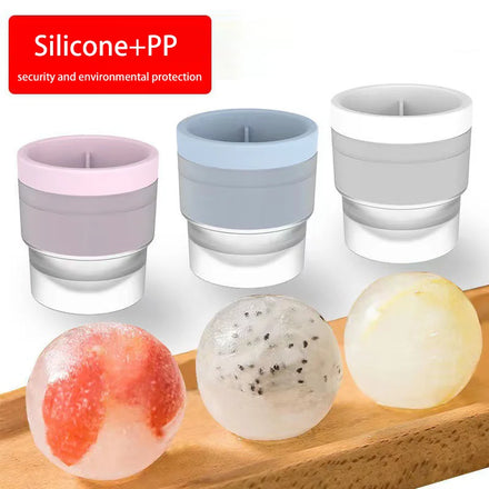 Besafe 6cm Reusable Silicone Ice Cube Tray Big Spherical Circular Round Ice Ball Maker Mold for Whiskey Ice Cream Maker Tools
