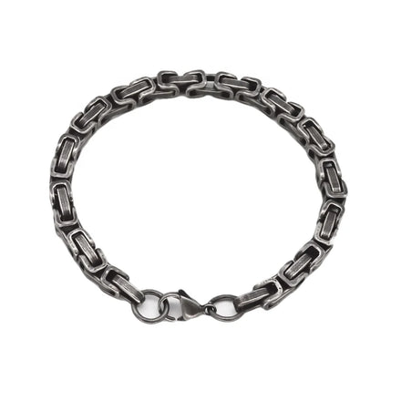 Stainless Steel Handmade Platinum Moissanite Bracelet for Men Viking Men Steel Chain