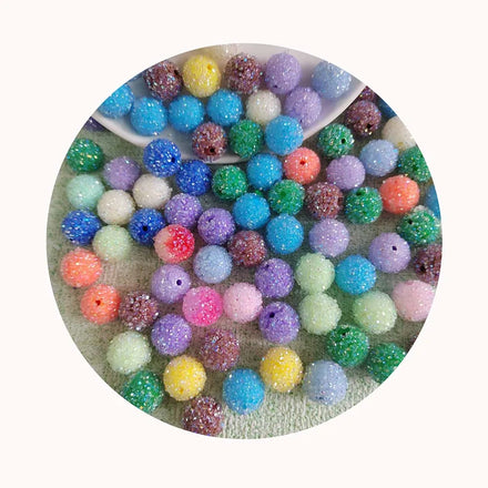 New Popupalr 16mm Acrylic Rhinestone Beads Round Disco Ball Beads Charms for Jewelry Making DIY Craft Supplies