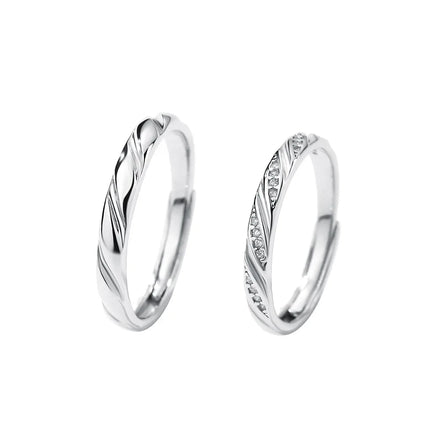 Wholesale New Diamond Rings Sterling Silver love Couples Jewelry 925 Sterling Male and Female Wedding Rings Fine Jewelry Rings