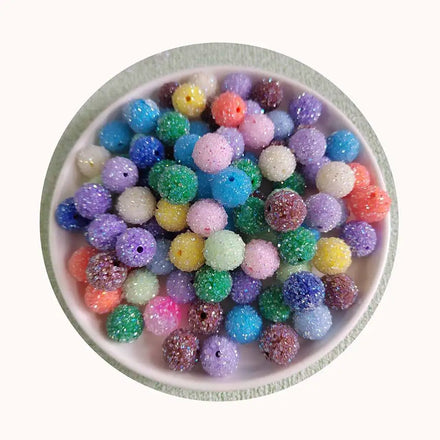 16MM Rhinestone Beads for Crafting Mixed Colors Shiny Round Disco Ball Beads for Necklace Bracelet Earring Jewelry Making
