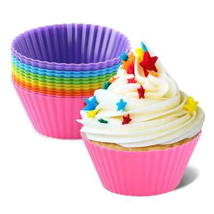 New Style 12-Piece DIY Craft Food Grade Eco-Friendly Silicone Mold Resin Muffin for Cupcake Cake Tools Essential