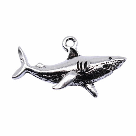 AA0160144 Charms Shark Fish 32x16mm Antique Silver Color Pendants Making DIY Handmade Tibetan Finding Jewelry