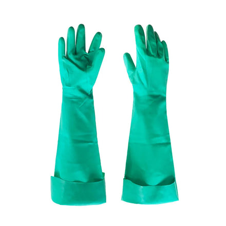 45/60cm Safety Gloves Nitrile Durable Chemical Resistant Nitrile Gloves Long Green Resistant Gloves
