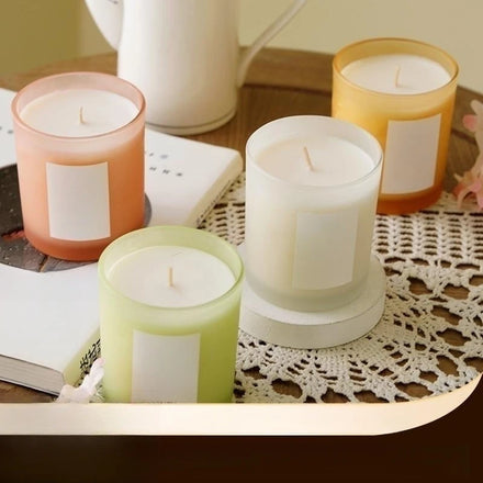 Customized 10 Ounce Luxury Empty Glass Candle Container with Lid Recyclable Luxury Candle Jar