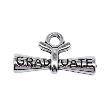 AA0160153 Graduation Charms Antique Tibetan Silver Graduation Charms Pendants DIY Supplies 11x21mm