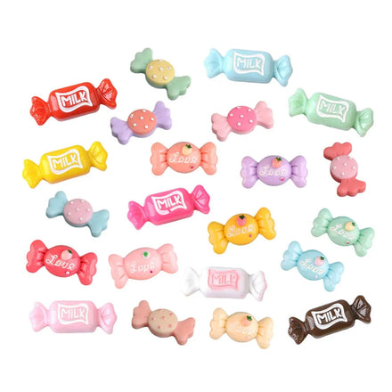 Lovely Colored Bowknot Strawberry Sweet Design Resin Charm Flat Back Miniature Candy