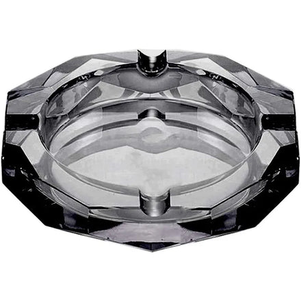 Octagon Cigar Cigarettes Ashtray Holder Crystal Glass Ashtray