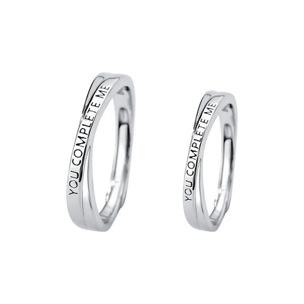 Wholesale New Arrival Engraved Couple Rings Sweet English Words Love S925 Sterling Silver Openning Ring for Lover Fine Jewelry