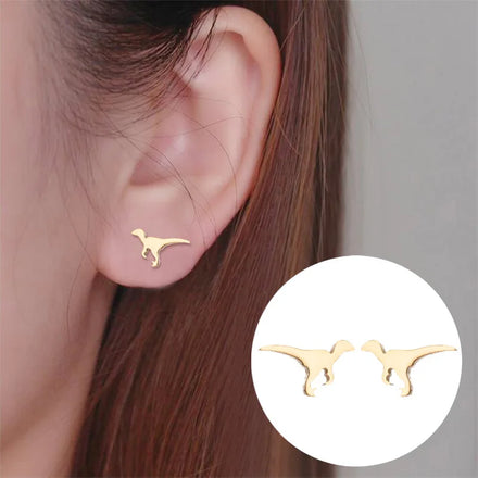 Europe America Summer Simple Animal Earrings Women Men Hypoallergenic 316L Stainless Steel Cute Dinosaur Stud Earrings for Kids