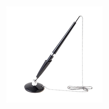 Promotional Gift Custom Creative Fixed Base Chain Signature Table Ball Pens Rotating Ballpoint Pen