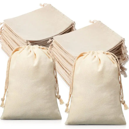 Eco-Friendly 5x7'' Cotton Muslin Lavender Bags Drawstring Wedding Favor Pouches