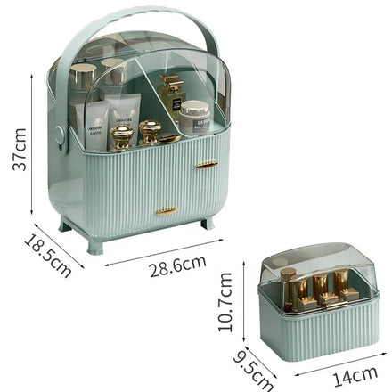Transparent PET Plastic Modern Makeup Organizer Storage Box Portable Cosmetic Organizer Dustproof Skincare Display Case