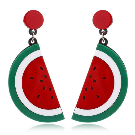 Watermelon Charm Earrings Support Palestine Acrylic Watermelon Pendant Girl's Jewelry Gift Dangling Drop Hook Earrings