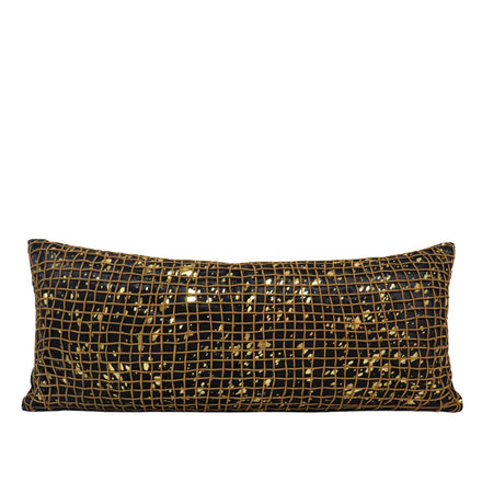Tiff Home 30*70cm Horsehair Woven Bronzing Grid Eco-Friendly Anti-Dust Mite Decorative Throw Pillow Removable Cover
