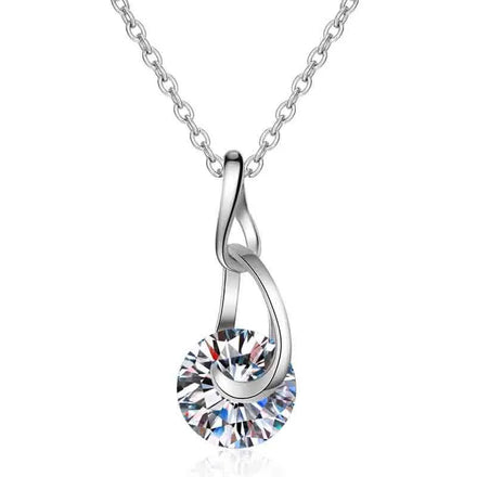 Factory Wholesale GRA Certificate Vintage Design Clavicle Chain 925 Sterling Silver Vvs 1ct Moissanite Necklace for Women