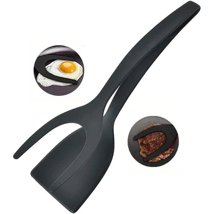 Hot Sale 2 in 1 Kitchen Clamp Multifunctional Spatula Grinding Cooking Spoon Cookware Egg Pancake Spatula Clamping Omelette