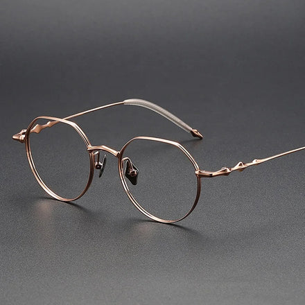 Pure Titanium Eye Glass Optimal Degree Retro Round Hexagonal Eyeglasses Prescription Glasses Optical Frames Women Designer