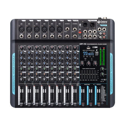 Professional 10-Channel DJ Console Mixer DP-10 for Stage Studio PC Recording Hot-Selling Portable Wired from Debra Audio