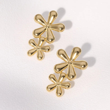 Beimai OEM Stainless Steel Flower Stud Earrings Stylish and Cute Design Sweet and Fashionable