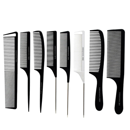 Hot Selling Professional Carbon Fiber Antistatic Rat Tail Pin Hair Comb in Stock