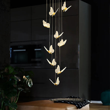 Art Design Butterfly Shape Living Room Dining Room Pendant Light Entry Door Stairs Attic Long Chandelier
