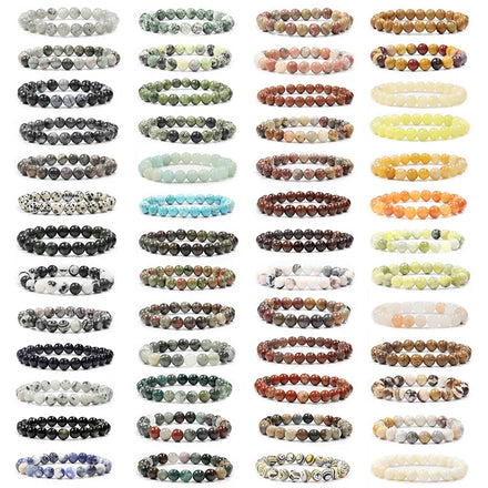 Wholesale Healing 8mm Natural Stone Bracelet Round Colorful Stainless Steel Tiger Eye Beads Crystal Bracelet