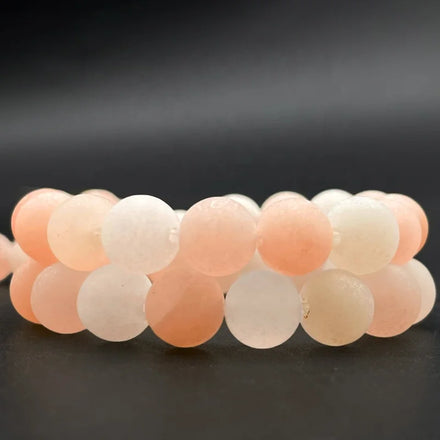 Natural Matte Round Gemstone Loose Beads for Jewelry Making Pink Peach Aventurine Diy Bracelet Necklace Beaded