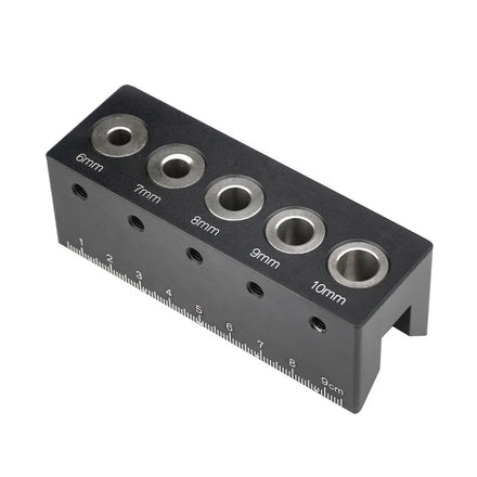 V-Shaped Drill Guide Doweling Jig Woodworking Joints Tools with 6/7/8/9/10mm Step Bushings