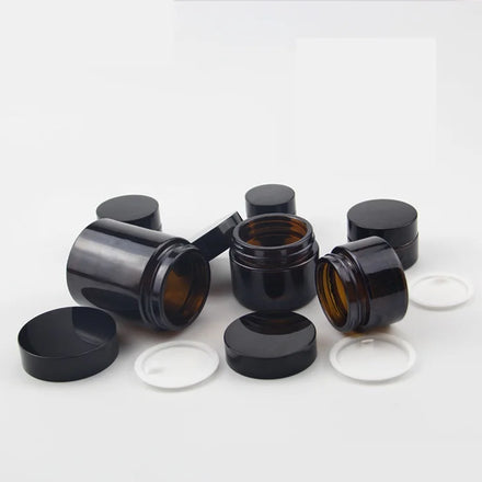 Wholesale Solid Eye Cream Bottle with Aluminum Cap PET Brown Cream Container for Skin Care Made from Glass Plastic for Cosmetics