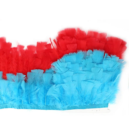 Multicolour Marabou Feather Trim 13-17cm Flat Turkey Feathers Fringes Dyed Pattern US Origin Xinyuling Brand Clothing Crafts
