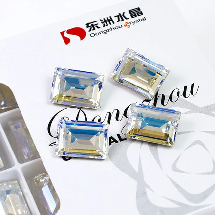 Wholesale 14*10MM Rectangle Shaped K9 Fancy Stone Glass Rhinestones Luxury Quality Loose Crystal Beads Jewelry DIY Accessories